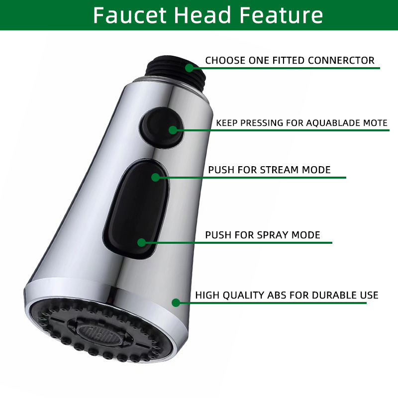 European and American accessories: pull-out faucet nozzle replacement head, cold and hot dual-purpose kitchen sink, expandable and versatile Item Picture