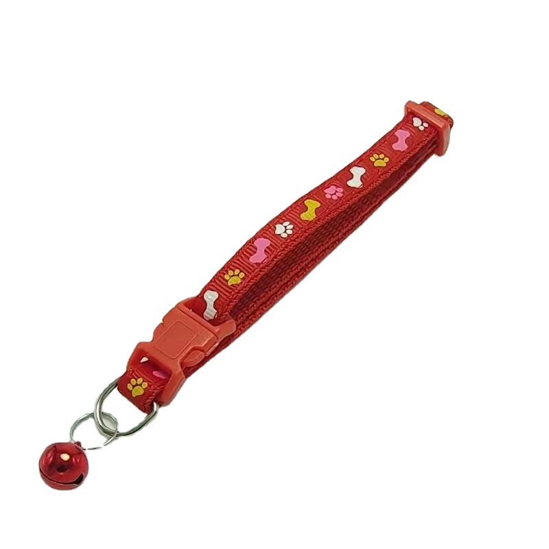 Huesos de huellas creativas impresión collar collar collar de campana collar de gato fábrica de stock