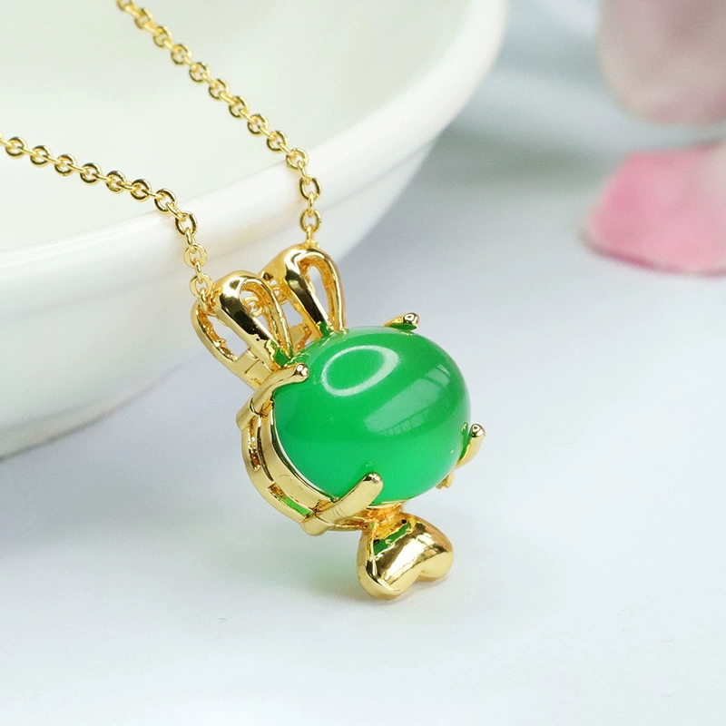 眷钰 Rabbit jade, agate pendant, necklace, custom-made, ice imitation, wholesale