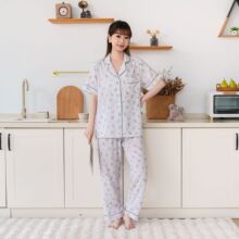 2026新款双层棉麻睡衣女士短袖长裤轻奢甜美高级感可外穿家居套装