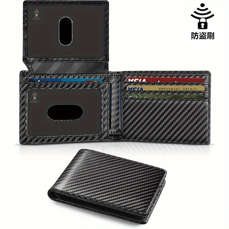New Cross-Border 70% off Wallet with Multiple Card Slots, Rfid Anti-Magnetic, Men's Short Ultra-Thin Carbon Fiber Wallet Card Holder New Cross-Border 70% off Wallet with Multiple Card Slots, Rfid Anti-Magnetic, Men's Short Ultra-Thin Carbon Fiber Wallet Card Holder