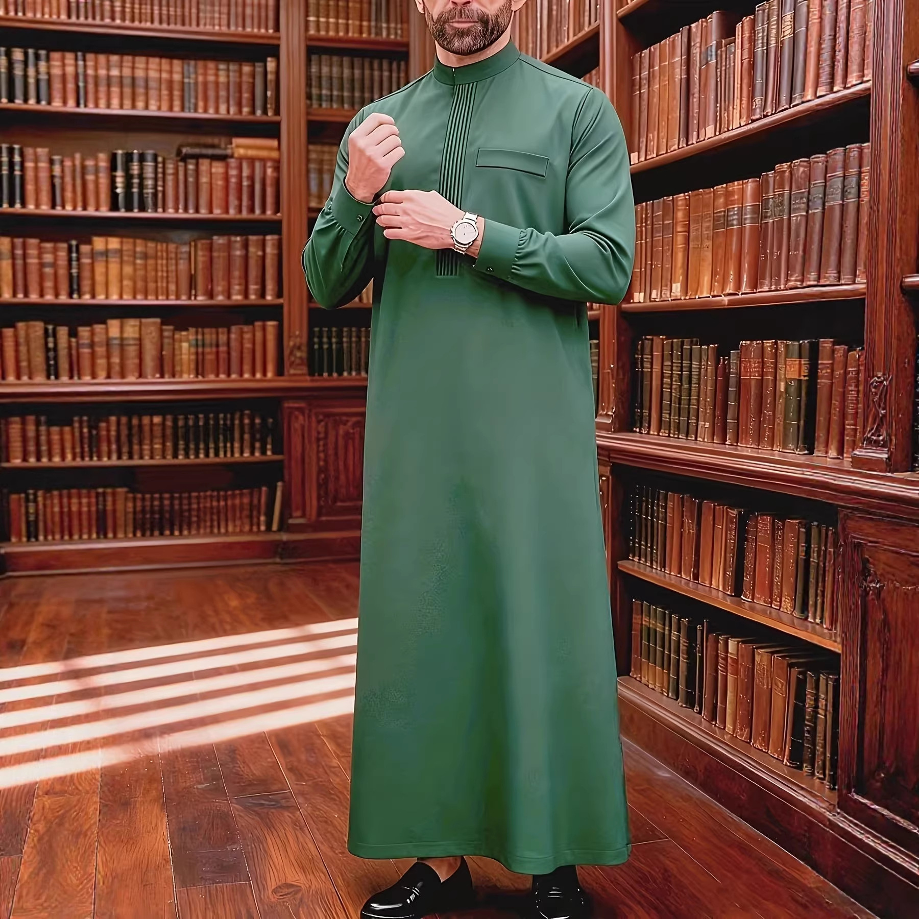 Camicia uomo araba maniche lunghe ricamata tradizionale_voghion.com