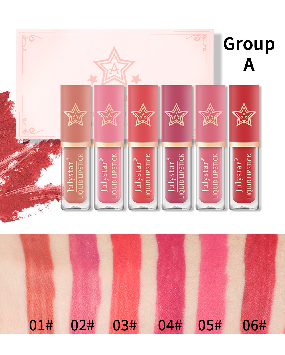 Cross-border makeup lip and cheek dual-use matte lip gloss set, natural, long-lasting, non-fading, non-stick to cups, matte lipstick wholesale undefined
