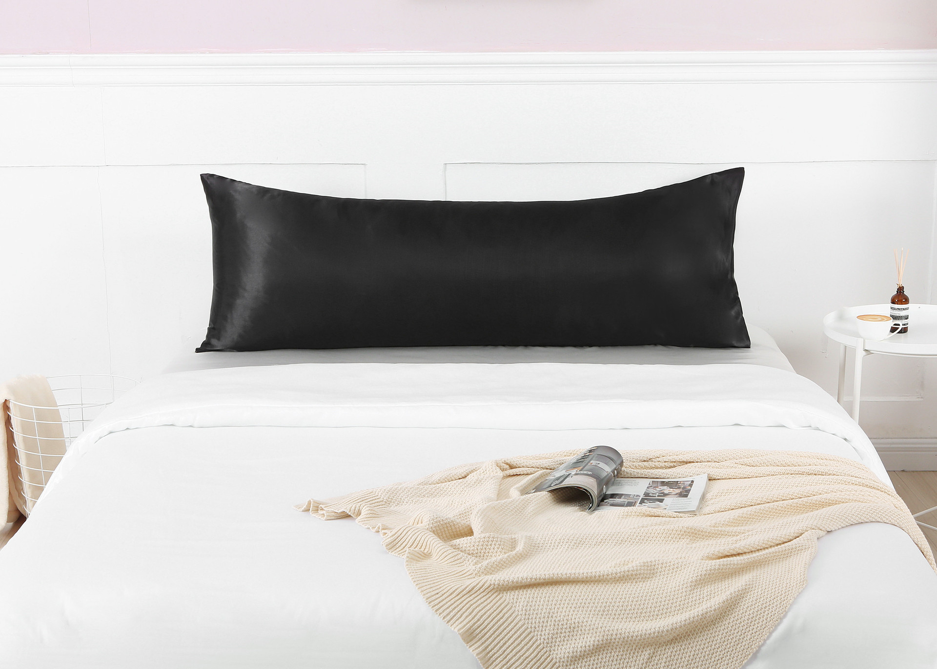 Satin Pillowcase Silk Effect Solid Colour Bedding Pillow Case_voghion.com
