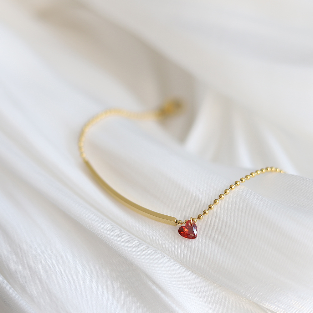 Bracelets Classification 304 Stainless Steel Chain Material PVD Coated Real Gold Plated 18K Gold Heart Shape 304 Stainless Steel Fashion Waterproof Non Tarnish 304 Stainless Steel Bracelets