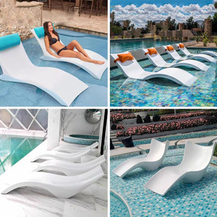 Fiberglass recliner Villa courtyard lazy lounge chair community swimming pool rest seat outdoor waterproof beach chair