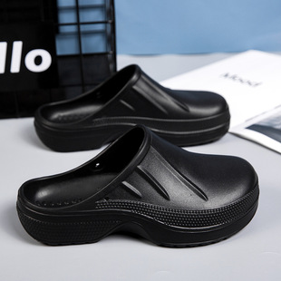 2024 Anti-slip Waterproof Professional Chef Slippers Men's Middle-aged Father's Foot Sandals Kitchen Oil-proof Labor Protection Slippers
