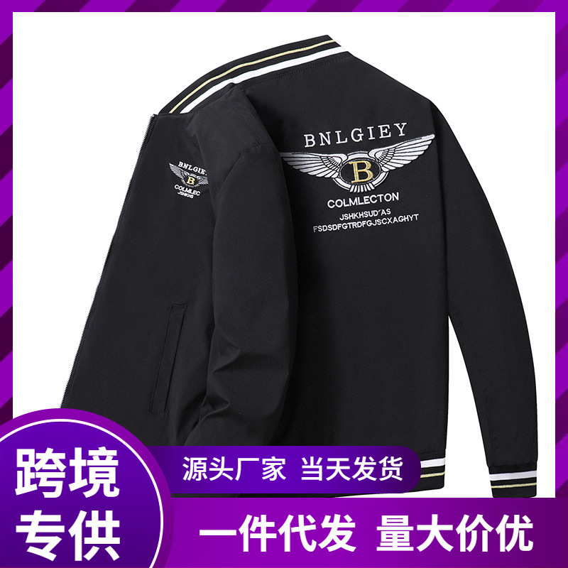 Chaqueta transfronteriza hombres 2023 nueva primavera y otoño marca de moda coreana casual bordado collar de soporte uniforme de béisbol chaqueta de hombre al por mayor