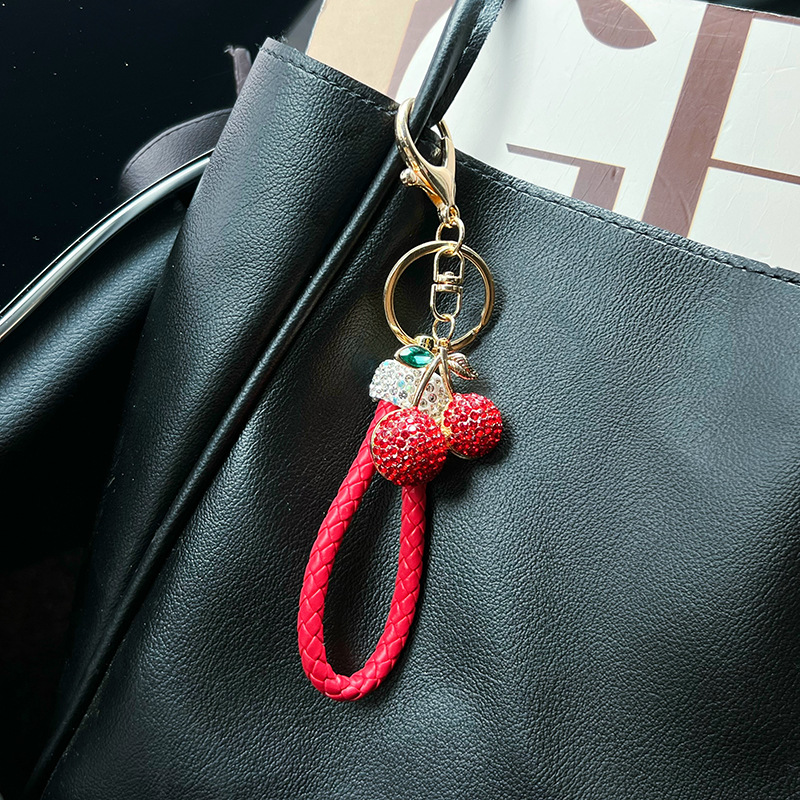 1 Piece Cute Cherry Zinc Alloy Unisex Bag Pendant Keychain display picture 4