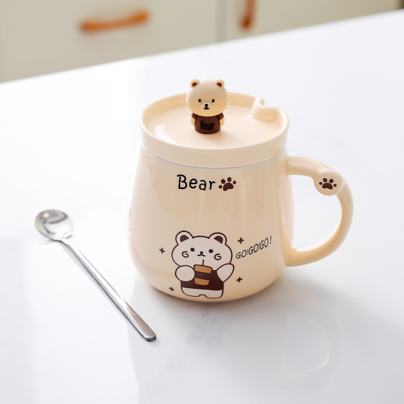 Creativo oso cerámico taza de marca encantadora taza de pareja de dibujos animados taza de agua taza de café taza de desayuno taza de leche