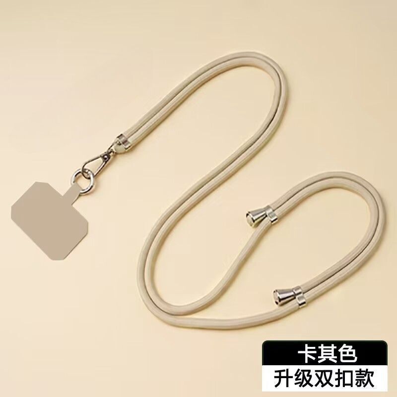 携帯電話のストラップは首のストラップを掛けます。|undefined