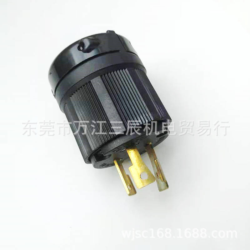 国产美规插头插座NEMA L6-20P/R引挂式插头防松插座UL暗装工业配