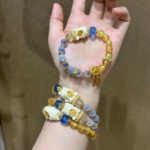 代请北京雍香灰水晶手串半糖九尾狐粉瓷招财度母手链法物流通处