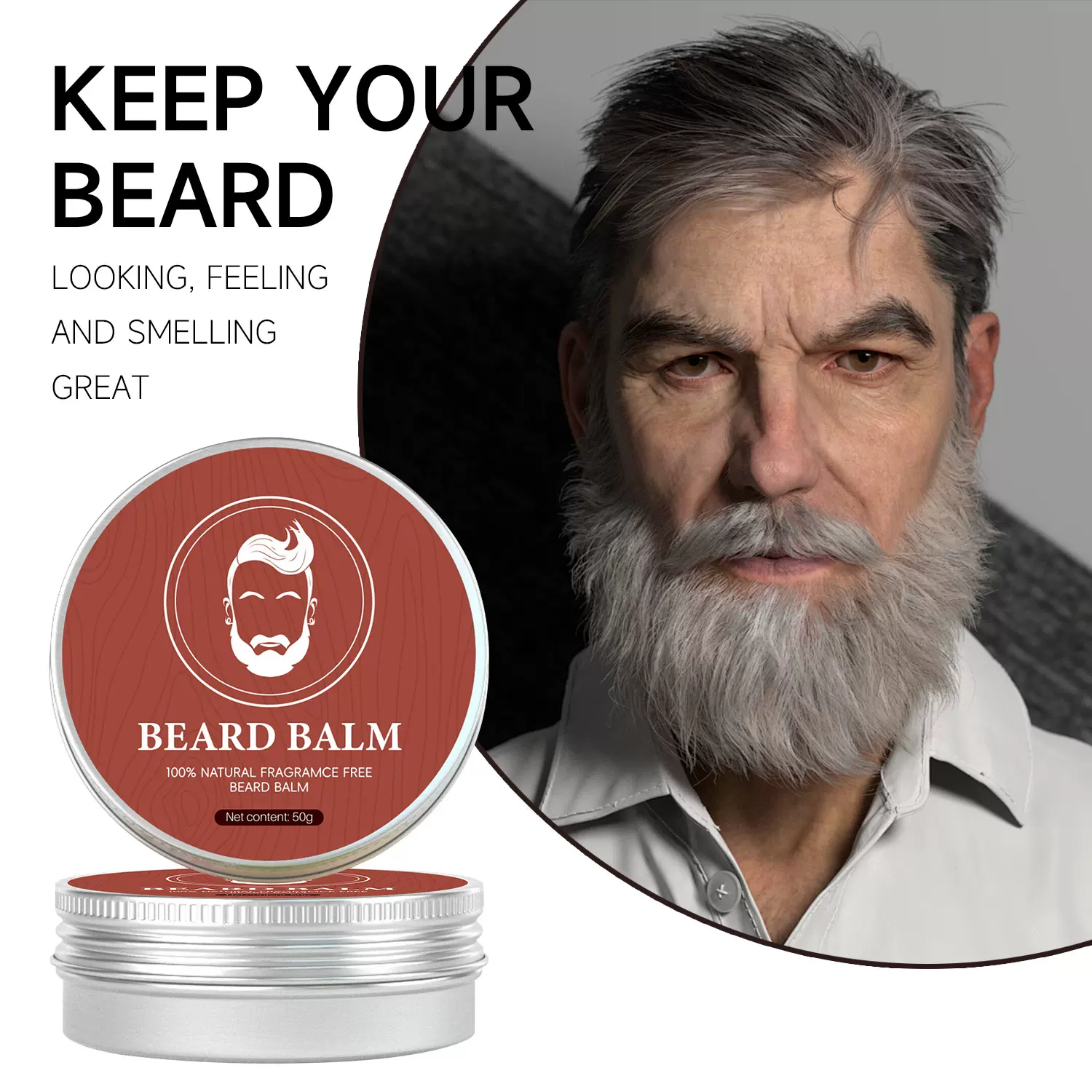 跨境外贸beard balm胡须膏男士剃须胡子油护发素胡须造型膏胡子霜