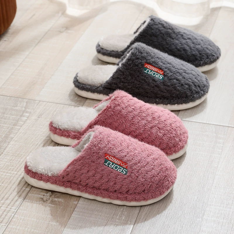 Большие хлопковые тапочки для мужчин и женщин, зимние домашние утолщенные теплые домашние Нескользящие плюшевые очень большие хлопковые тапочки для пар