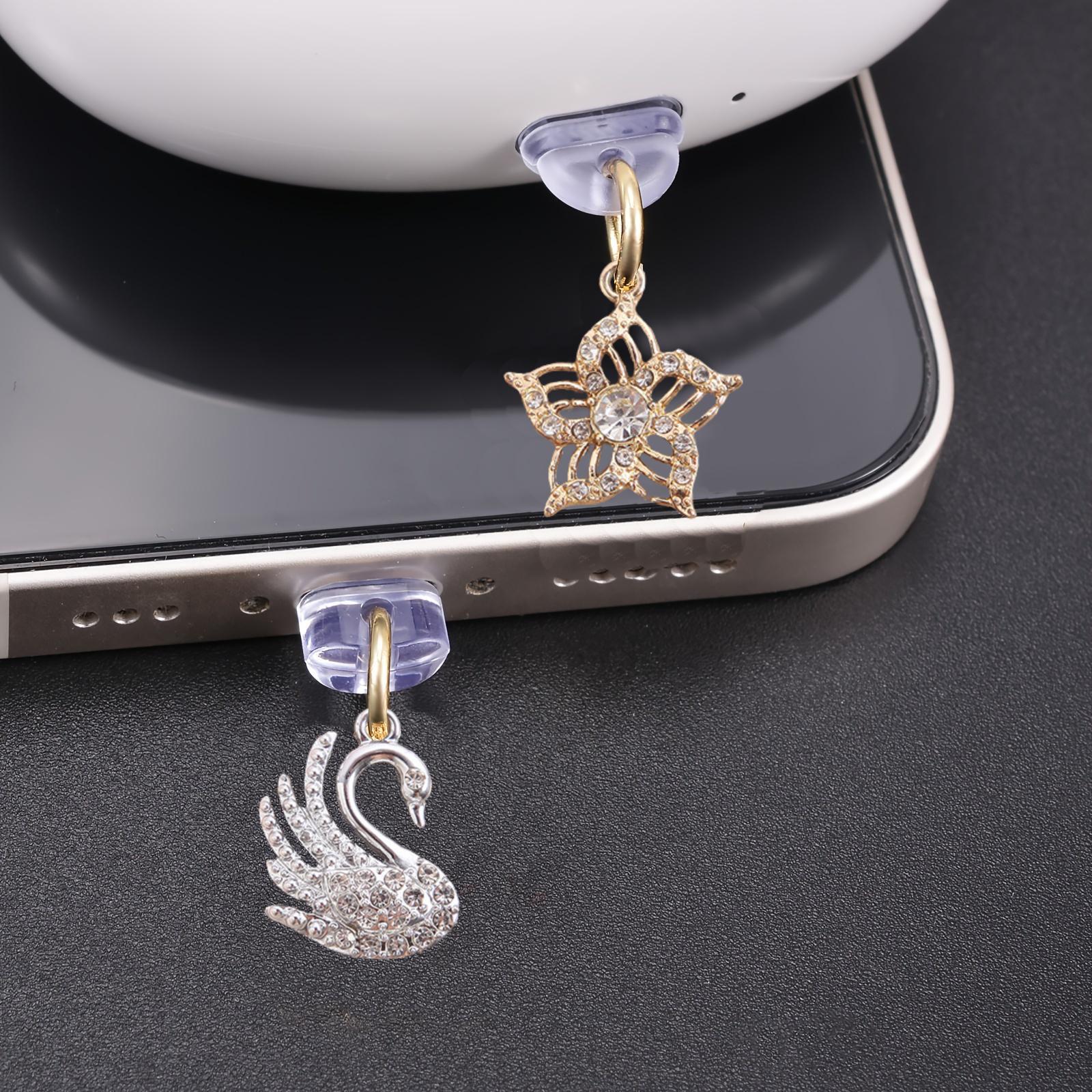 Grenzüberschreitende Etsy Metall quadratischer Schwan Schmetterling kleine Blume Schleife Kombination Legierungs-Halskette Staubstöpsel personalisierter Stil.