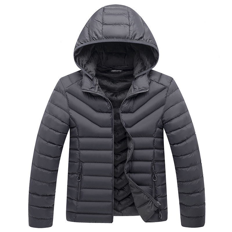 Abrigo acolchado de algodón transfronterizo para hombre forrado de lana extra grande de invierno más tamaño costilla de hombre acolchado de algodón abajo Abrigo acolchado de algodón abrigo gordo para hombre