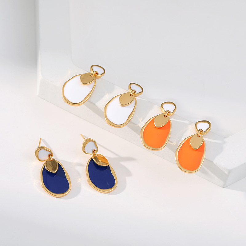 Retro Geometric Copper Plating Drop Earrings 1 Pair