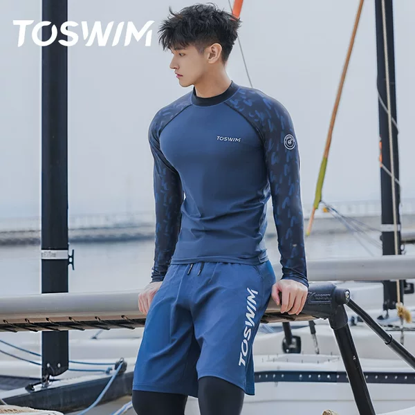 TOSWIM men's swimsuit 2024 new long sleeve full body sun protection suit surfing suit suit trousers swimming trunks