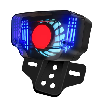 Cross-Border Motorcycle Cg125 Modified Integrated Led Angel Eye Brake Tail Light with Breathing Light and Turn Signal (Motorcycle headlights, headlights) - vortex-style-taillight-iron-bracket