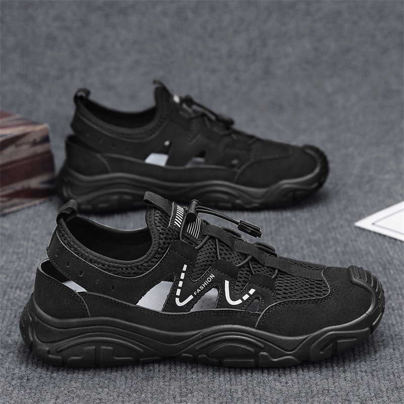 Zapatos de hombre Baotou verano 2025 nuevos zapatos deportivos al aire libre huecos y transpirables para hombres sandalias de vadeo casuales para hombres