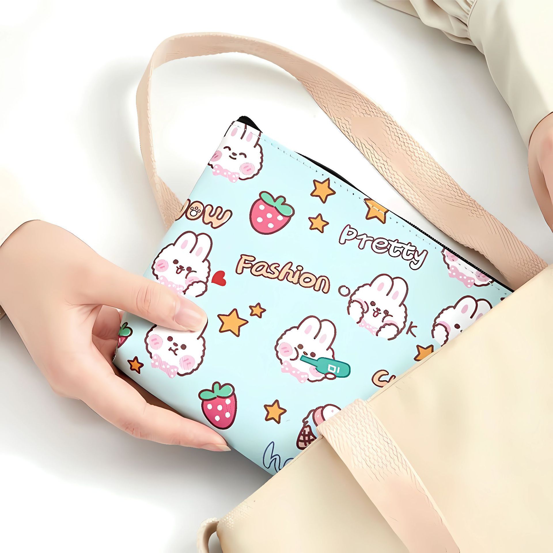 Dopamina transfronteriza explosión de cuero PU versión completa lindo oso bolsa de almacenamiento impermeable bolsa de maquillaje portátil