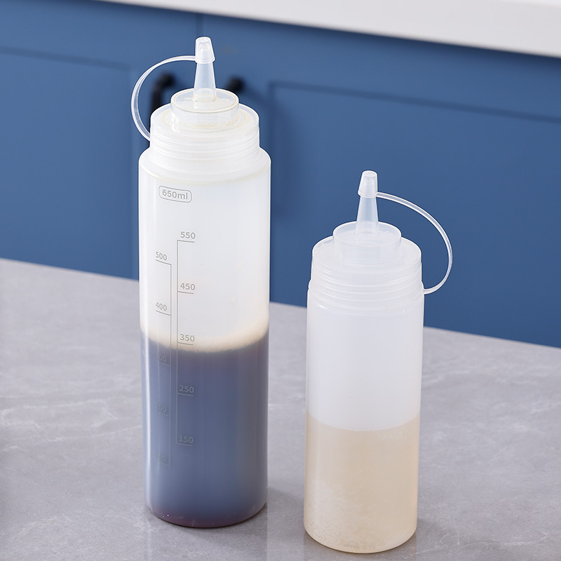 厂家直销酱汁瓶番茄酱沙拉酱挤压壶带盖帽酱料瓶轻便耐用