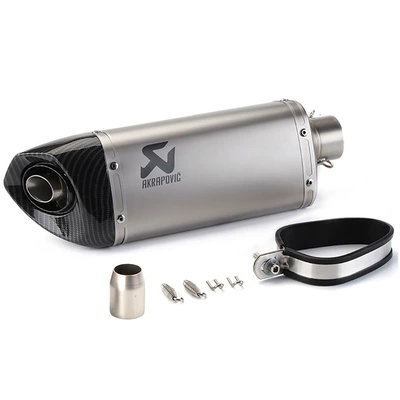 51mm motorcycle modified Scorpio exhaust pipe with muffler imitation carbon fiber oblique triangle CB500X Kaiyue 321 (Motorcycle exhaust pipe) - 420mm
