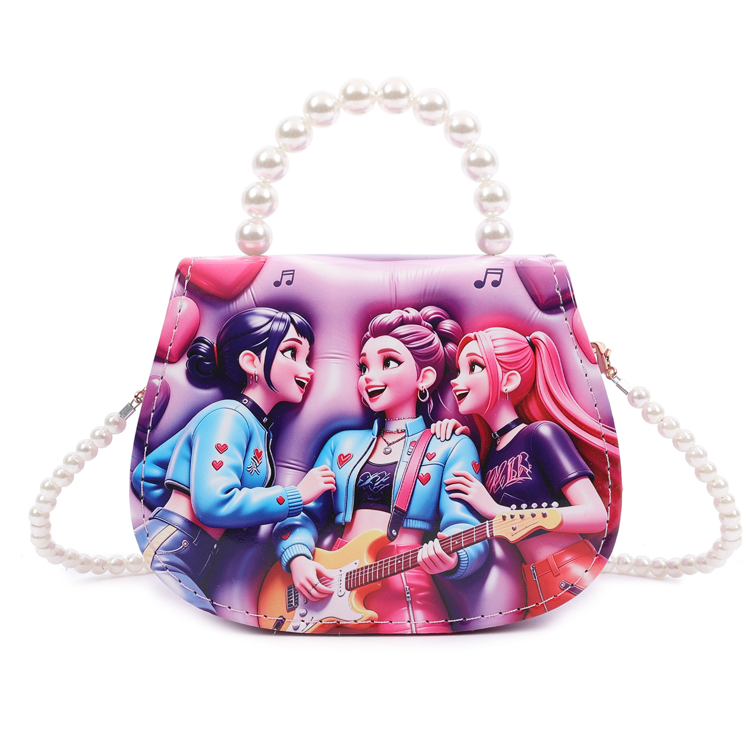 3D Cross-Border New Children's Bag Demon Slayer Girl Group Coin Purse Kpop Anime Cute Storage Bag Pearl Shoulder Strap Crossbody Bag