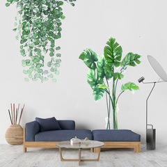 Kunshang Cross-border Supply Source Basket Green Leaf Vine Wall Sticker for Living Room Bedroom Corridor Background Wall Decoration Print KSY-28