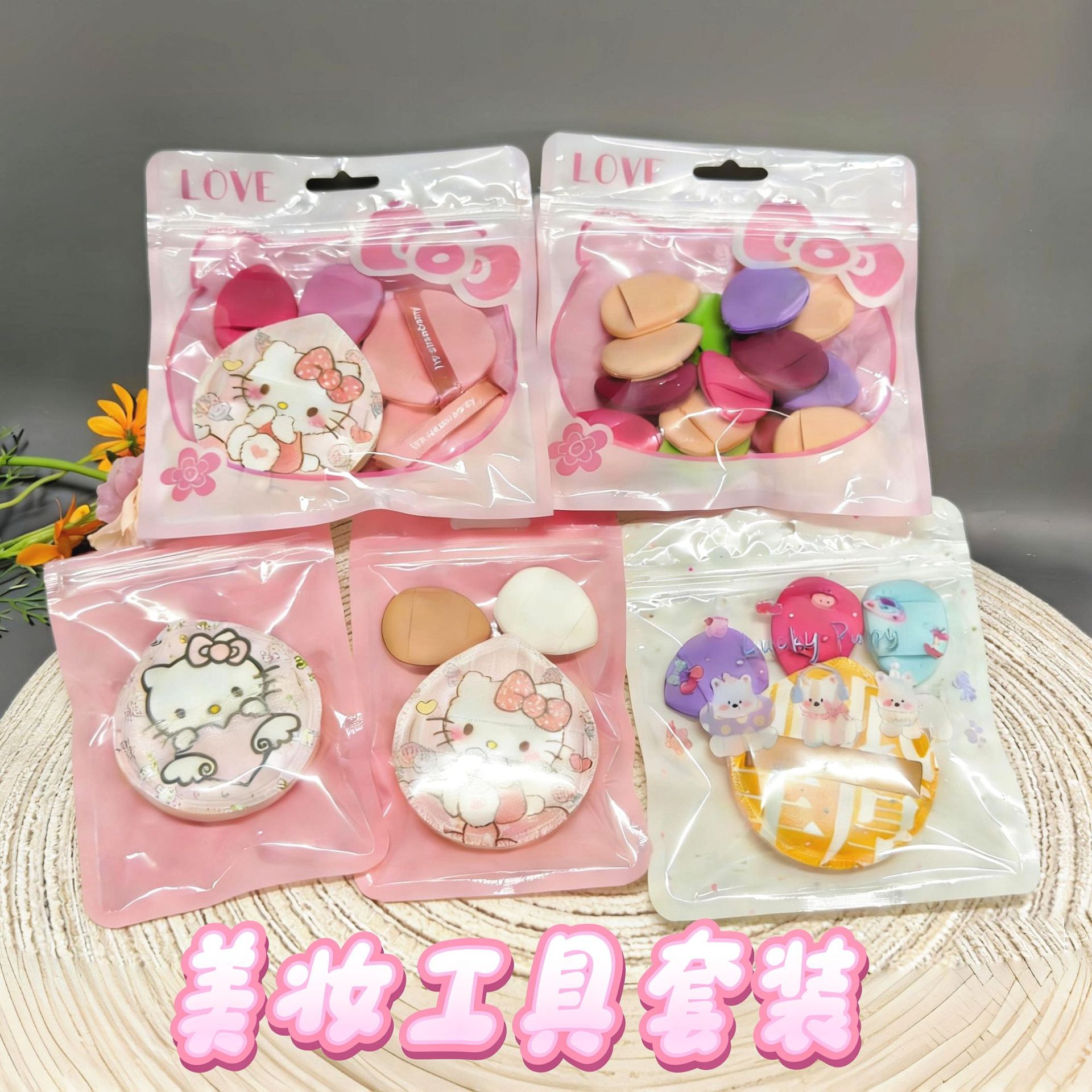 Combo Pack of Large Marshmallow Cushion Puffs, Large XL Cushion Puffs, Dual-Use for Dry and Wet Application, Non-Powder-Absorbing Sponge