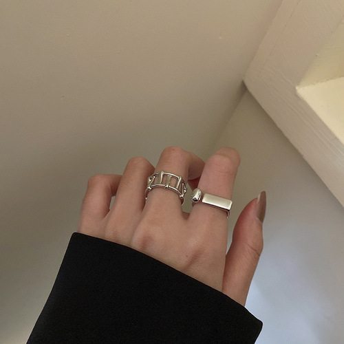Korean style open adjustable ring ins women's light luxury niche design high-end index finger ring cold style ring trend