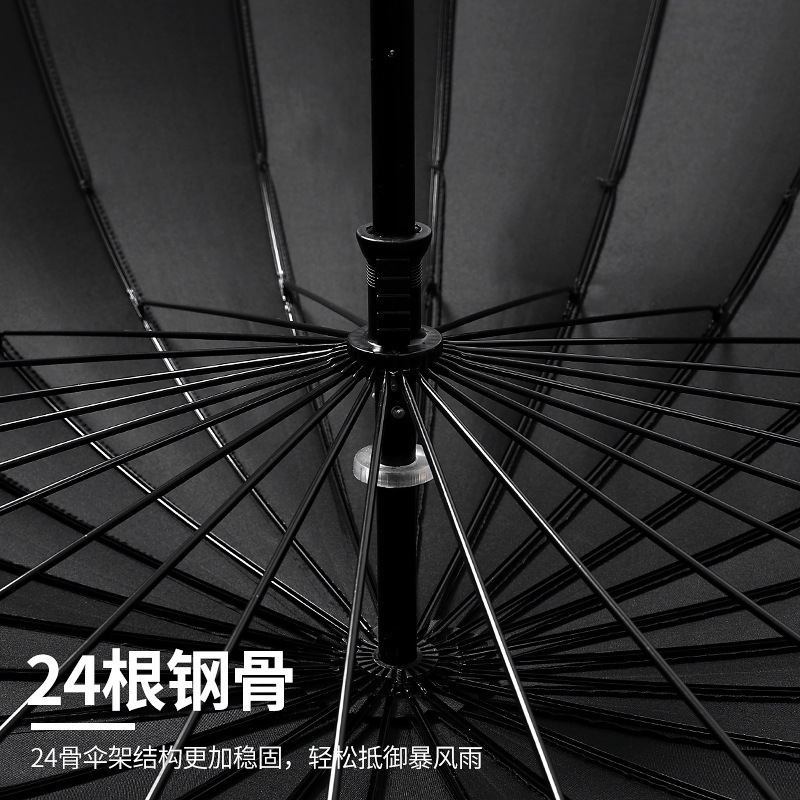 抗风24骨长柄超大号雨伞大量双人男女直杆自动晴雨伞广告|undefined