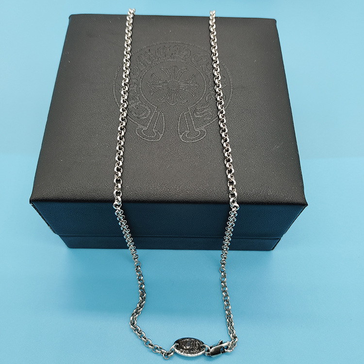 Collar de Chkeluo S925 carta de anclaje estándar de la flor de los hombres y mujeres retro de hombres y mujeres collar de pareja de hombres y mujeres