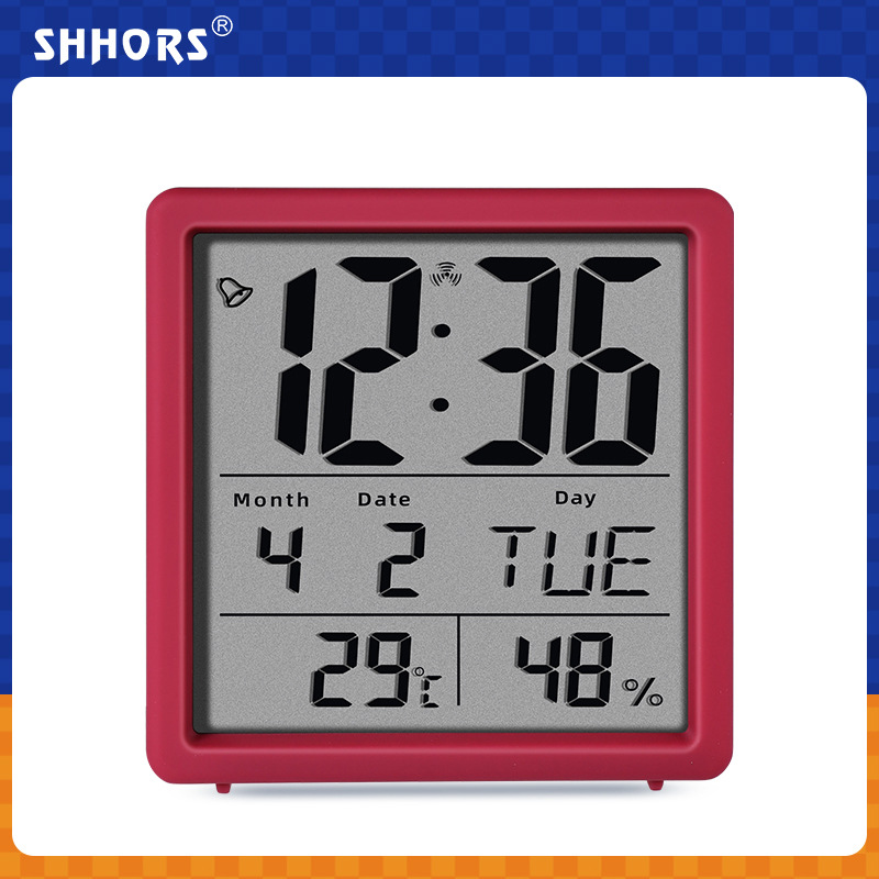 圣猴时 台式多功能电子闹钟简约学生儿童智能温湿度计床头钟表