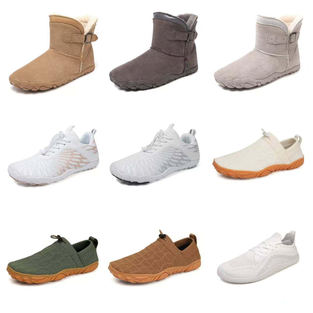 Cross-border bestseller wide-toed suede snow boots for women, winter warm plush mid-calf outdoor non-slip flat boots for men and women