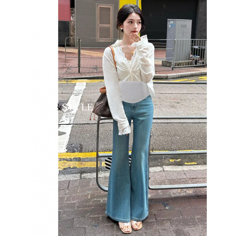 Maternity Jeans Trendy Mom Style New Spring Versatile Korean Style Flared Pants High Waist Belly Support Fashionable Straight Long Pants Maternity Jeans Trendy Mom Style New Spring Versatile Korean Style Flared Pants High Waist Belly Support Fashionable Straight Long Pants