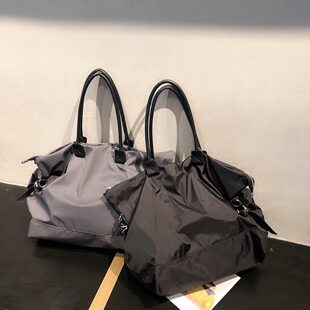 Capacious one-shoulder bag, nylon shoulder bag, linen bag for leisure, Hong Kong