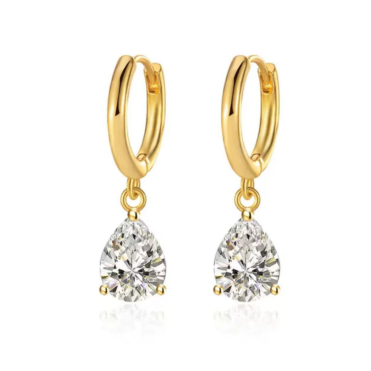 Cross-Border European and American Gold Water Drop Pendant Earrings for Women, Cool Style Trendy Diamond Earrings, Earrings, High-End Earrings