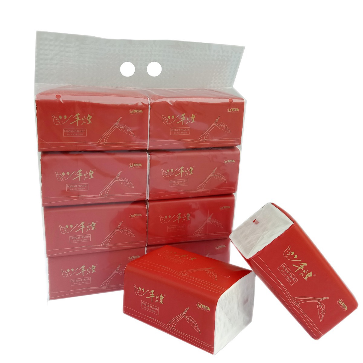 家用8包一提400张原木纸巾抽纸 办公室无香型3层吸水餐巾纸擦手纸