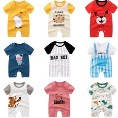 Summer Baby Onesie Thin Men's Baby Cartoon Newborn Short Sleeve Climbing Suit Infant Girls' Pajamas