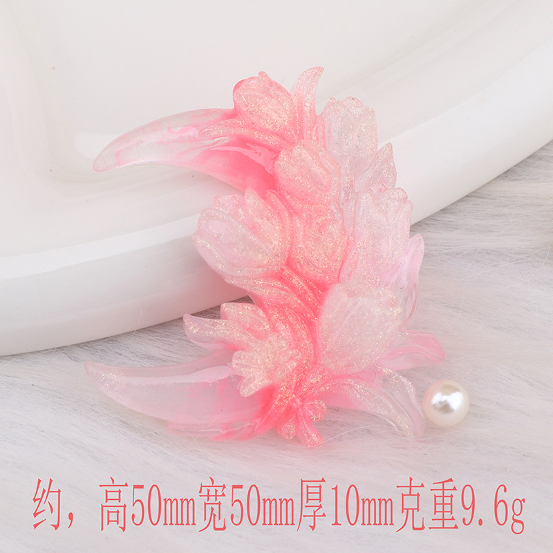 新しい月の花束は夜光樹脂の部品を染めてdiy携帯の携帯電話の携帯電話のクリームのヘアピンの収納箱を作ります。