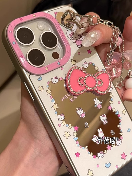 Bowknot espejo pantalla completa conejo-galvanoplastia msm