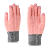 Gloves, keep warm knitted street fashionable woolen set