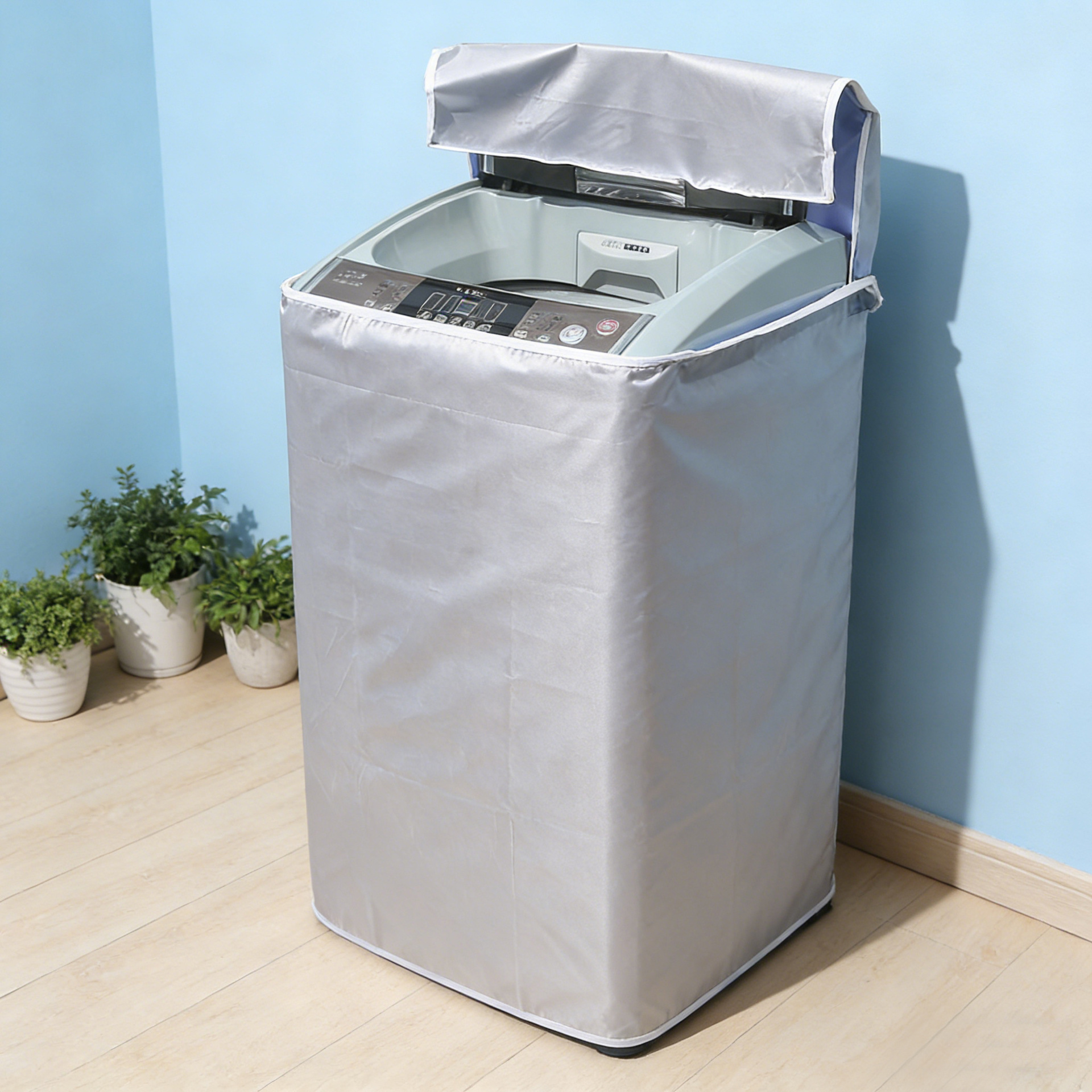 Chaqueta de polvo de película de aluminio engrosada de aislamiento térmico Haier Little Swan Beauty especial para balcón de protección solar de la lavadora de ruedas de onda image 5