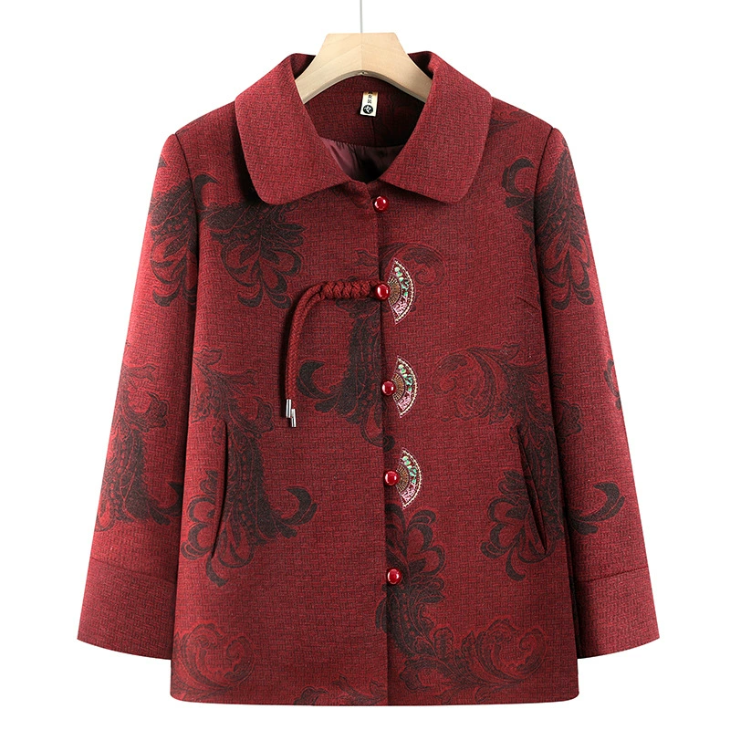 Весенняя и осенняя средняя и пожилая мама женская куртка бабушка одежда осень весна 2025 новая пожилая одежда старуха