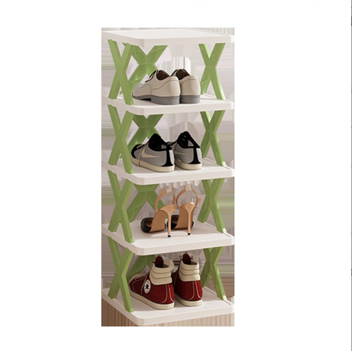 Zapatero simple hogar dormitorio económico multi-capa almacenamiento rack multifuncional plástico plegable estrecho zapato gabinete