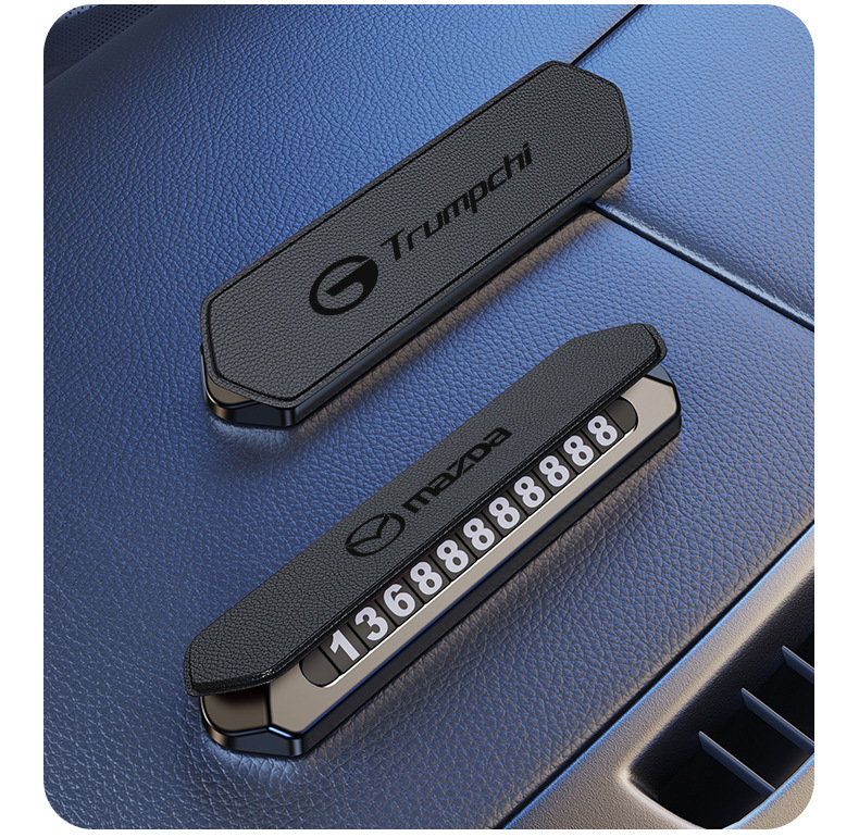 Hidden temporary parking sign, magnetic car number plate, metal creative personalized interior car accessory