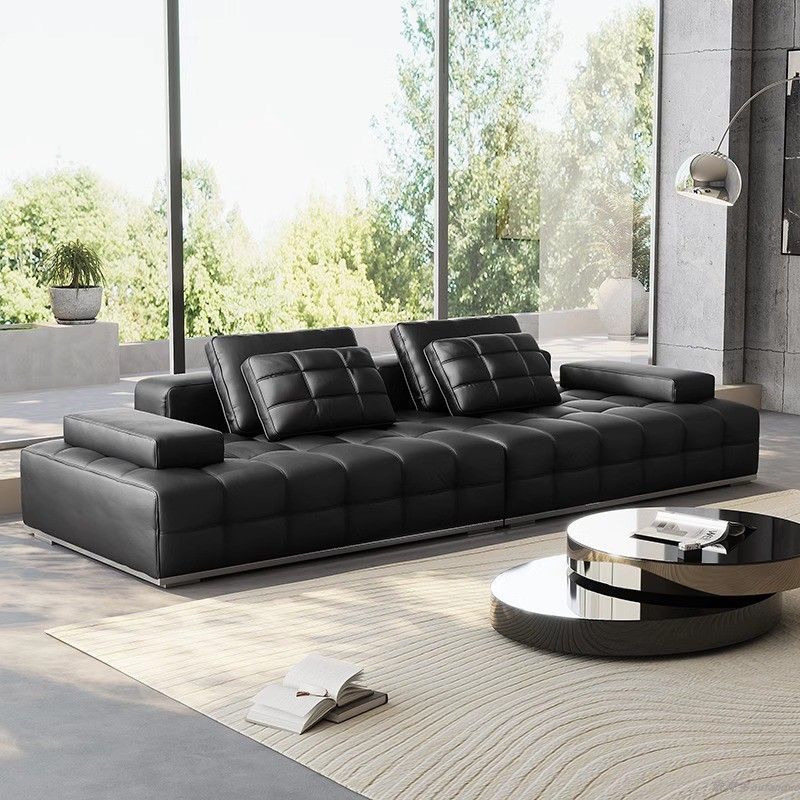Lawrence Sofa Italian Minimalist Cowhide Living Room Large Villa Original Straight Row Combination Leather Sofa