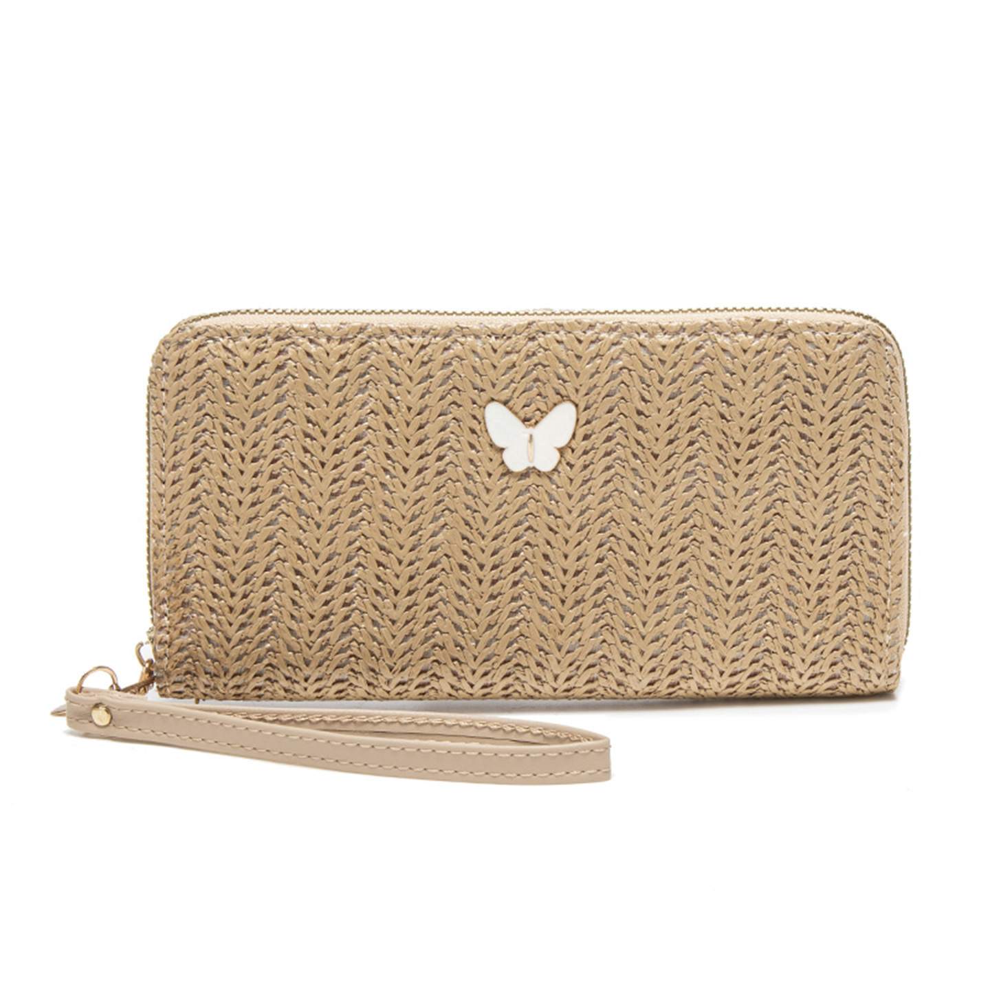 2025 otoño y invierno nuevo estilo de mariposa de paja decoración de mano bolso de cambio multicapa bolso de comercio exterior de larga dama monedero de tirón único image 7